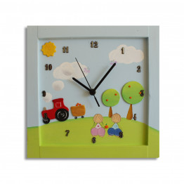 Nursery Wall decal, baby BOYS wall clock, The village wall clock