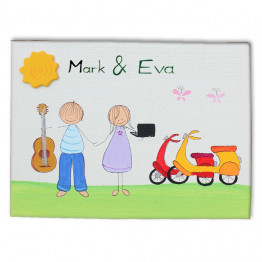 A personalized custom made couple Door sign