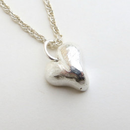 Handmade Sculpture Heart Necklace/ Bat Mitzvah Gift