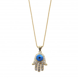 Gold filled chain & big Gold Filled Hamsa pendant & necklace, Gift Necklace, Jewelry Necklace, Necklace Mother Gift, Unique Jewelry, Jewelry Gifts, Necklace Jewelry