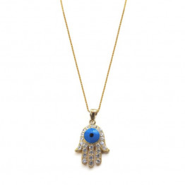 Gold filled chain & big Gold Filled Hamsa pendant & necklace, Gift Necklace, Jewelry Necklace, Necklace Mother Gift, Unique Jewelry, Jewelry Gifts, Necklace Jewelry