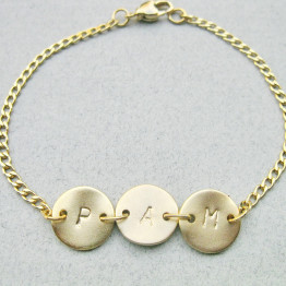 3 Initials bracelet, Customized Bracelet, Bat Mitzvah gift, Gold or Silver, Bridesmaids gifts, Mom/Daughter, 