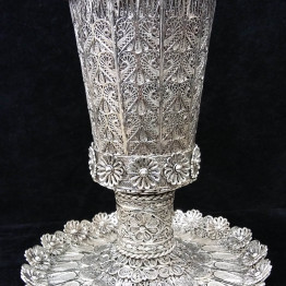 Sterling silver kiddush cup and silver plate