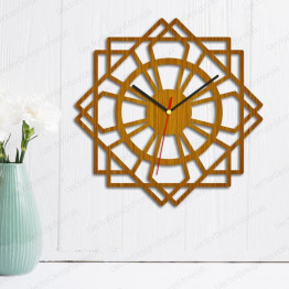 Custom-made natural wood clock, plexiglass in different colors